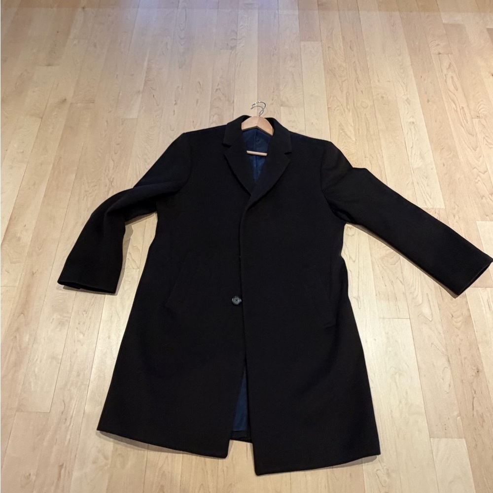 Kenneth Cole Reaction Dark Brown Overcoat with Blue Lining